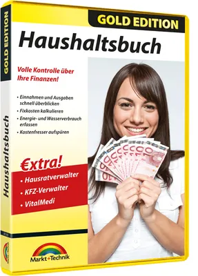 Produktbild von Haushaltsbuch - Einnahmen und Ausgaben im Überblick - EXTRA: mit Medizinverwaltung, Hausratverwalter, KFZ Verwalter