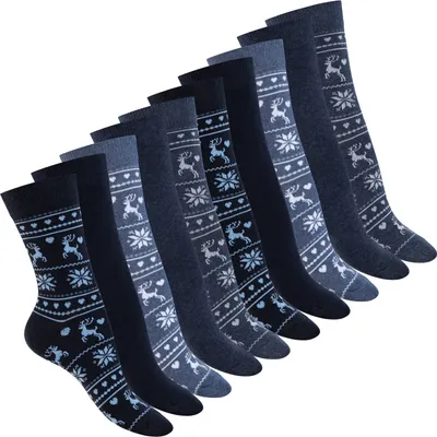 Produktbild von Celodoro Gemusterte Socken für Damen (10 PAARE) Niedliche Muster – Blue Spectrum