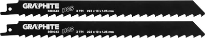 Image de Lames de scie sabre GRAPHITE HCS, 225 x 19 x 1.25 mm, 3TPI, 2 pièces