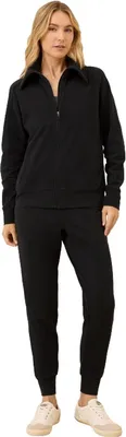 Produktbild von Trendiger Damen Trainingsanzug, Loungewear, Lounge-Set, Sportbekleidung, Schwarz – S/M