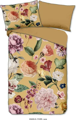 Produktbild von Descanso Bettwäsche mit einer biese und Blumen - 140x200 cm - 100% Bio Baumwolle