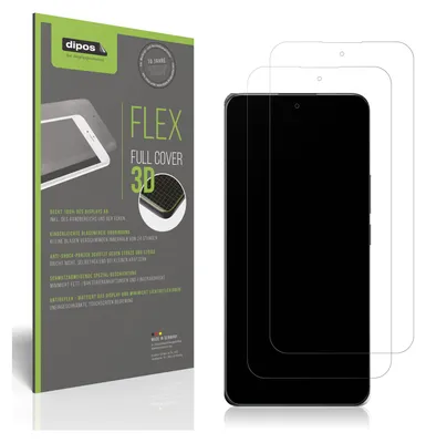 A product package for screen protectors is shown next to a smartphone with screen protectors applied.