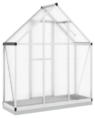 Produktbild von vidaXL Gewächshaus mit Fundamentrahmen Silbern 169x58x202cm Aluminimum