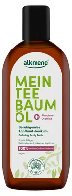 Produktbild von alkmene Mein Teebaumöl Kopfhaut Tonikum 250 ml Juckreiz Linderung 100% bestätigt - vegan - beruhigendes Haarwasser
