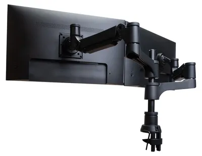 Produktbild von R-Go Doppelter Monitorarm Caparo (Gasfederung)
