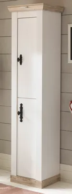 Produktbild von Badezimmer Hochschrank "Rovola" in Pinie weiß / Oslo Pinie Landhaus Badschrank 42 x 200 cm