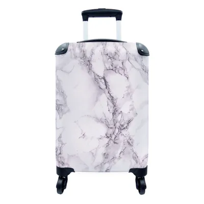 Produktbild von MuchoWow® Koffer Handgepäck Trolley Rollkoffer Kleine Reisekoffer mit 4 Rollen - Marmor - Adern - Schwarz - Cabin Size < 55x40x23 cm & 55x40x20 cm - Fotokoffer - Kabinenkoffer - Boardgepäck - Reise-Box - Reisekoffer - Reisegepäck - Koffer mit Bild - Trolley für Kinder