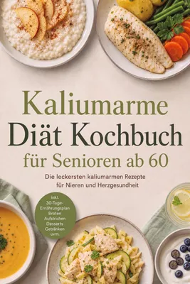 Produktbild von Kaliumarme Diät Kochbuch für Senioren ab 60: Die leckersten kaliumarmen Rezepte für Nieren- und Herzgesundheit - inkl. 30-Tage-Ernährungsplan, Broten, Aufstrichen, Desserts, Getränken uvm.