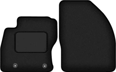Produktbild von Velours-Fußmatten Vorne passend für Ford Focus MK2 (Cabrio, Bj. 2006-2010) –  schwarz, passgenau, mit Befestigungen set 2 Stk. - STANDARD