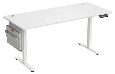 Image de Bureau réglable en hauteur avec fonction mémoire | Blanc | 160x70x72-120 cm