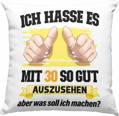 Produktbild von Trendation -  30. Geburtstag Deko-Kissen mit Füllung 40x40 Frau Männer Geschenk 30er Geschenkidee 30 Mutter Vater Mann Frauen Lustig Geschenke  (Grau)