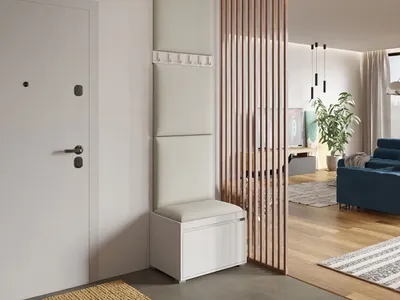 Obrázok produktu pre Predsieňová stena s nástennými čalúnenými panelmi CLENZE 4 - biela / béžová