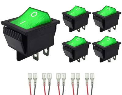 Produktbild von ProRide Wippschalter KCD4-202 2-polig 250V/16A Grün - 5 Stück