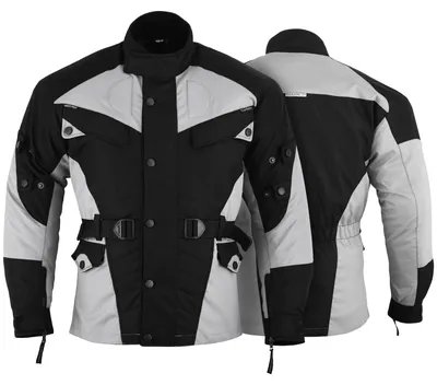 Produktbild von Motorradjacke Textilien Schwarz/Hellgrau, Größe:54/XL
