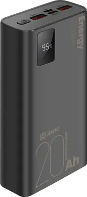Image de OBAL:ME, banque d'énergie 20000mAh EnergyPulse USB-A/USB-C PD 22,5W avec affichage numérique, noir