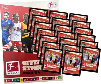 Produktbild von Topps Bundesliga Sticker 2024 - Fußball Sammelsticker - 1 Album + 20 Tüten