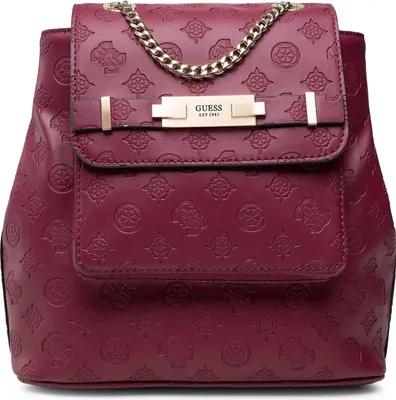 Produktbild von Guess Damen Rucksack Umhängetasche Schultertasche Damenrucksack, mit Magnetverschluss , Größe:Einheitsgröße, Farbe:Rot-dunkelrot