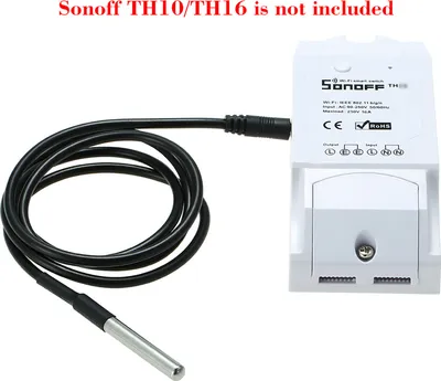 Produktbild von Lixada Temperatursensor DS18B20, Wasserdicht, Edelstahl, 1m, -55°C bis +125°C, für Hausautomation, Sonoff TH10/TH16, Amazon Alexa, Google Home/Nest, eWeLink