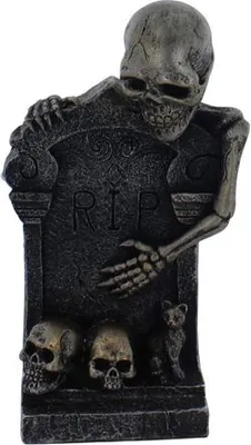 Obrázok produktu pre Grabstein mit Skelett - ca. 12,3 x 7,1 x 20,5 cm