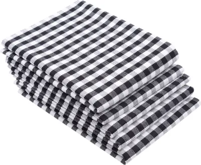 Produktbild von 5er Set Geschirrtücher Baumwolle in 50x70 cm - saugstarke Küchentücher in blau kariert - waschbar bis 60°C – Gastronomiequalität - ®