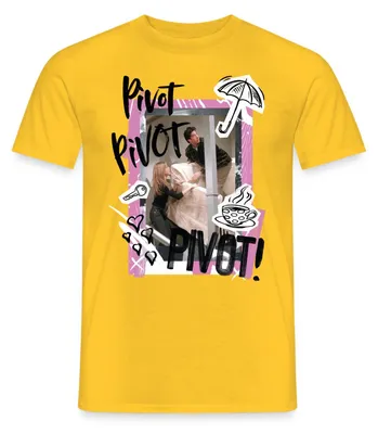 Produktbild von Spreadshirt Friends PIVOT Rachel, Ross und Chandler Männer T-Shirt, XXL, Gelb
