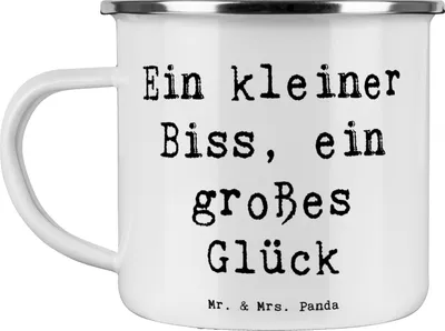Produktbild von Mr. & Mrs. Panda Pott Spruch Malteser Glücks-Biss - Weiß - Geschenk, Hunderassen Vielfalt, Pflege, Kaffeepott, Hunderasse, becher emaille, Genießer, Beschreibung, Hunde