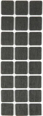 Produktbild von Filzgleiter Bodengleiter anthrazit selbstklebend rund und eckig auswählbar (Eckig 28 x 28 mm)