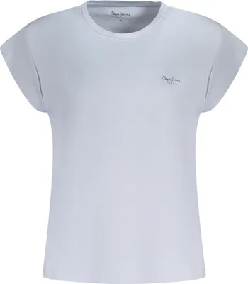 Produktbild von Damen Kurzarm T-Shirt Blau - Nachhaltige Baumwolle, Rundhals, Logo