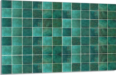 Image de Plaque de recouvrement pour cuisinière 80x52cm en 1 partie Couverture de plaque vitrocéramique Protection contre les éclaboussures, Turquoise Carreaux