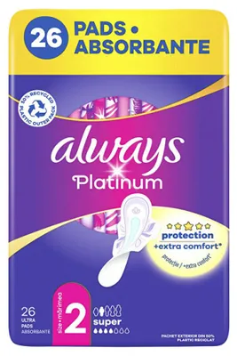 Zdjęcie produktu dla Podpaski higieniczne Always Platinum Super 26szt W