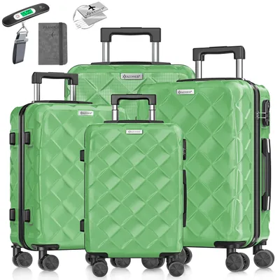 Produktbild von KESSER® Reisekoffer Set 4-teilig | Kofferset + Handgepäck | Trolley ABS Hartschalenkoffer mit Zahlenschloss, Kofferwaage & Reisebrieftasche 360 Rollen