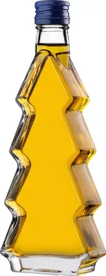 Produktbild von KADAX Glasflaschen in Tannenbaum Form, 200ml, 1 Stück, Weihnachtsflaschen mit Schraubverschluss, Likörflaschen für Weihnachten, leere Schnapsflaschen zum Befüllen (Blau)