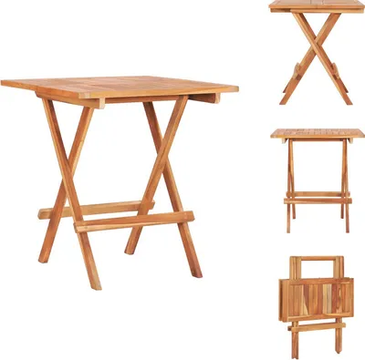Immagine prodotto di vidaXL Tavolo bistrot pieghevole 60 x 60 x 65 cm in teak massiccio - Tavoli da giardino