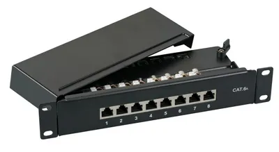 Obrázek produktu pro EFB Elektronik 37737SW.8, 10000 Mbit/s, RJ-45, Zlato, Cat6a, Černá, Instalace do racku