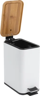 Image de Poubelle avec couvercle  Poubelle  Poubelle de cuisine blanche Poubelle de salle de bain