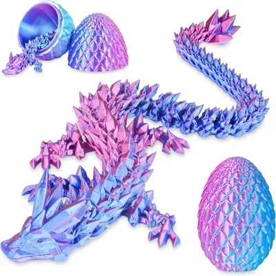 Productafbeelding van Verrassingsdrakenei met draak aan de binnenkant - Cadeaus voor kinderen en volwassenen - 3D-bedrukt fidget-speelgoed - Pasen