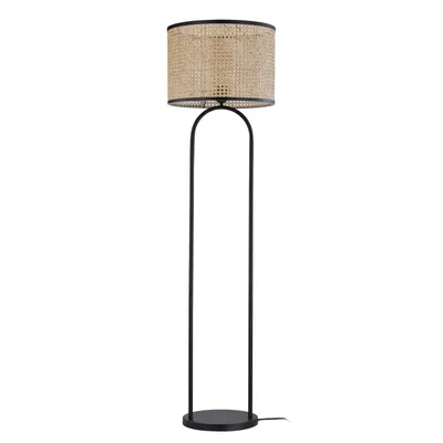 Produktbild von Lindby Stehleuchte Yaelle, 146 cm hoch, Rattan, schwarz, E27