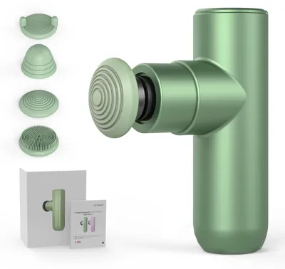 Image de Mini masseur 11 cm, avec 4 têtes de massage, rechargeable par USB-C, idéal pour le sport