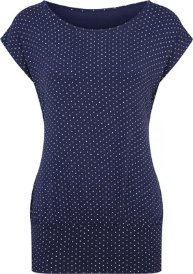 Produktbild von LASCANA Longshirt mit breitem Bund marine-gepunktet Größe 40/42