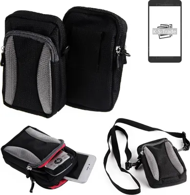 Produktbild von K-S-Trade Holster Schutz Hülle kompatibel mit Samsung Galaxy S22 Ultra Handy Hülle Gürteltasche Umhängetasche mit Zusatzfach schwarz