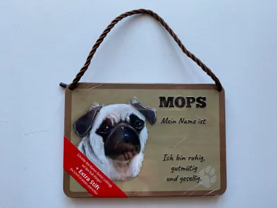 Produktbild von Kulthänger Blechschild Mops KH-PET010