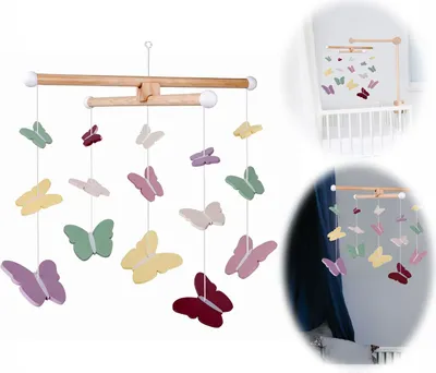 Produktbild von JaBaDaBaDo 3D Holz Mobile Schmetterlinge T273 Baby Kinderzimmer