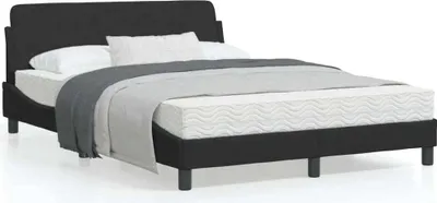 Produktbild von Bettgestell mit Kopfteil Schwarz 120x200 cm Samt 373154