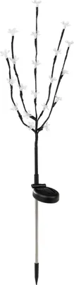 Produktbild von LED Solar Kirschblüten Stecker - 80 cm - Deko Garten Beleuchtung mit 20 bunten LED - Deko Blüten Leucht Stab Balkon Terrasse