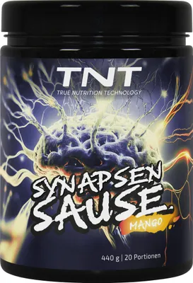 Produktbild von TNT Synapsensause - Mango (440g) - Trainingsbooster mit 200mg Koffein und 200mg Koffein aus 2g Guarana - 8g L-Citrulline