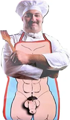 Produktbild von sexy JGA Grillschürze Männerkörper mit Plüsch Penis