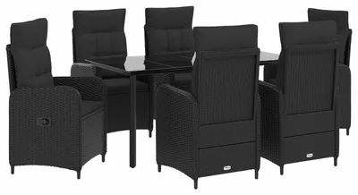 Produktbild von vidaXL Garten Essgruppe 7 stk. Schwarz
