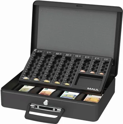 Produktbild von MAUL Geldkassette Schaumstoff-Polster Zähleinsatz 28.2 x 37.3 x 11.6 cm schwarz