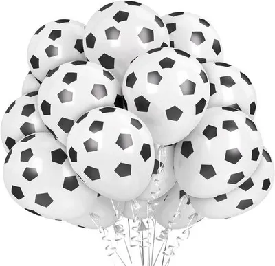 Produktbild von Fußball- Luftballons 40 Stück – 30 cm Latex-Luftballons – Fußball-Thema Kindergeburtstag – Geburtstag und Sport-Party- Dekoration