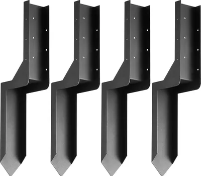 Obrázek produktu pro SucceBuy sada na opravu plotových sloupků, 4 kusy, robustní ocelové podpěrné sloupky pro plotové sloupky, vnitřní průměr 8,9 x 8,9 cm, kotevní sloupky pro opravu zlomených dřevěných plotových sloupků, šikmé, oplocení